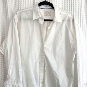 White JCrew Women's Relaxed Fit Button Down Shirt
